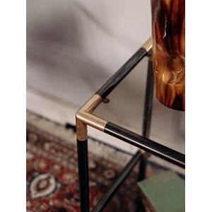 Table d'appoint en métal et verre n°720