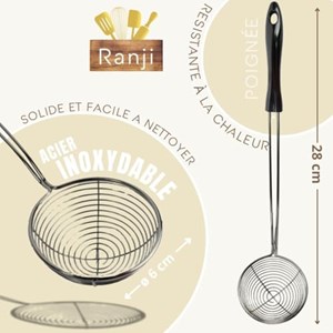 Lot de 8 passoires en acier inoxydable - épuisettes pour fondue