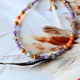 Bracelet tejas - améthyste aventurine rouge labradorite