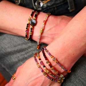 Bracelet rohini - grenat labradorite tourmalines