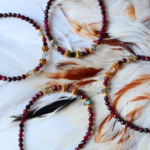 Bracelet rohini - grenat labradorite tourmalines