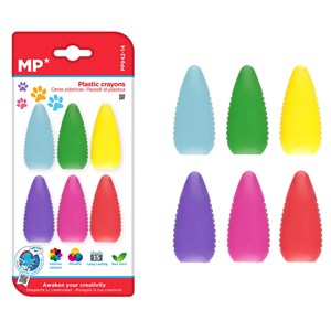 12 packs de crayons forme empreintes 6 uds.
