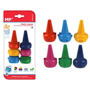 12 emballages de crayons formes visages 6 uds.