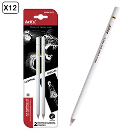 12 packs crayon de charcoal blanc 2 uds.