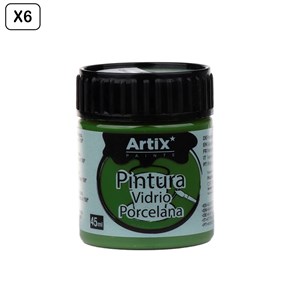 Pack 6 uds. Peinture céramique et verre 45 ml couleur verte