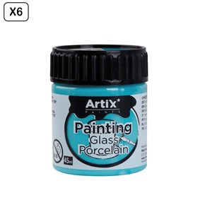 Pack 6 uds. Peinture céramique et verre 45 ml couleur bleu clair