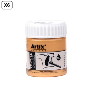 Pack 6 uds. Pinture textile or métalique 45 ml