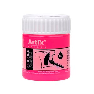 Pack 6 uds. Peinture textile rose néon 45 ml