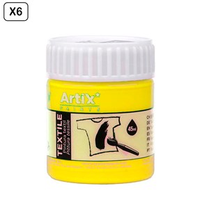 Pack 6 uds. Peau textile jaune néon 45 ml