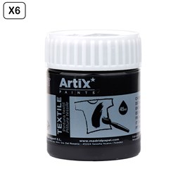 Pack 6 uds. Peinture textile noir 45 ml