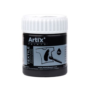 Pack 6 uds. Peinture textile noir 45 ml