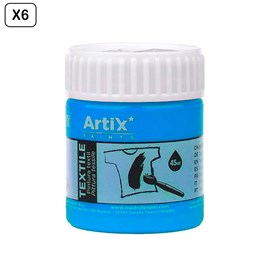 Pack 6 uds. Peinture textile bleu moyen 45 ml