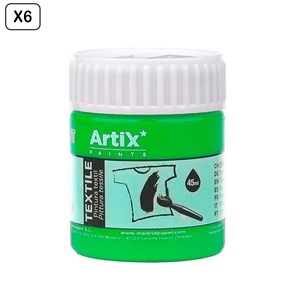 Pack 6 uds. Peinture textile vert clair 45 ml