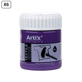 Pack de 6 uds. Pinture textile violet 45 ml