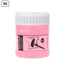 Pack 6 uds. Peinture textile rose pale 45 ml