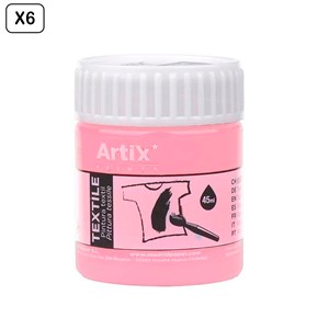 Pack 6 uds. Peinture textile rose pale 45 ml