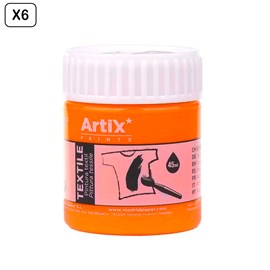 Pack 6 uds. Pinture textile orange 45 ml