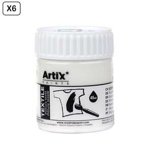 Pack de 6 uds. Pinture textile blanc 45 ml