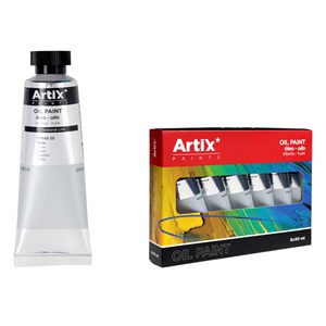 Pack de 6 uds. Peinture à l'huile expert 50 ml argent
