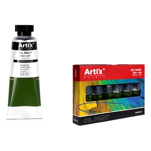 Pack 6 uds. Pinture à l'huile expert 50 ml vert olive