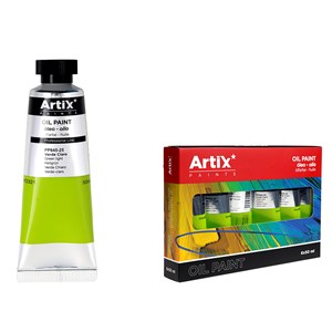 Pack 6 uds. Peinture à l'huile expert 50 ml vert clair