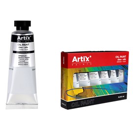 Pack de 6 uds. Peinture à l'huile expert 50 ml blanc titane