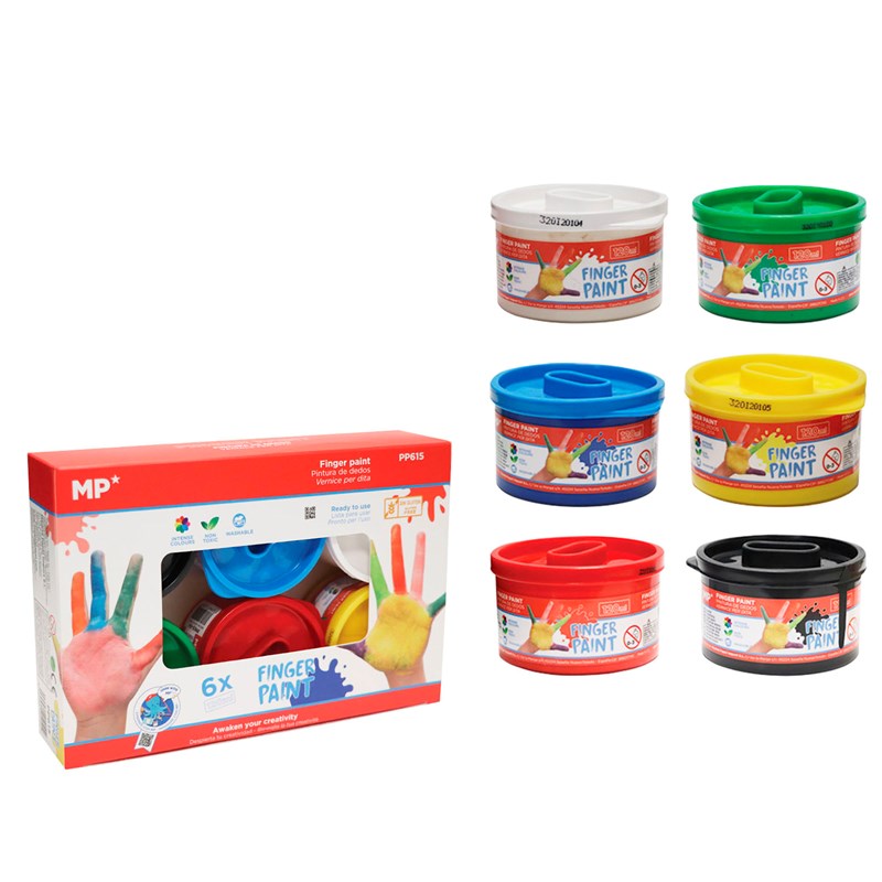 Peinture à doigts 120 ml 6 couleurs