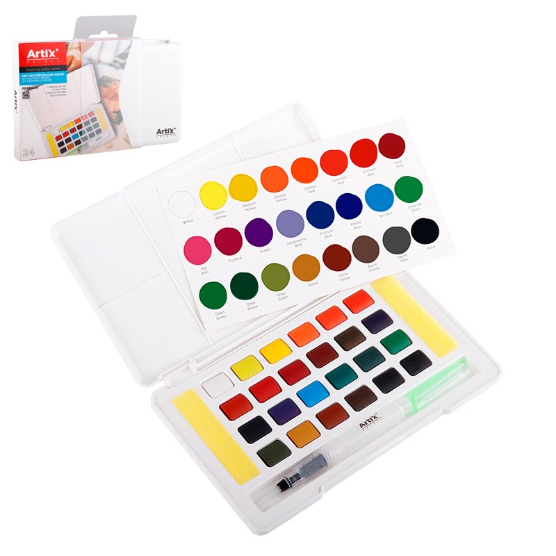Peinture aquarelle solide 24 couleurs