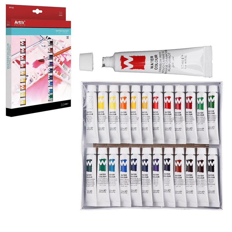Peinture aquarelle 24 tubes x 12 ml