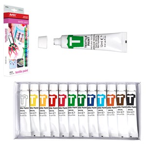 Peinture textile 12 tubes