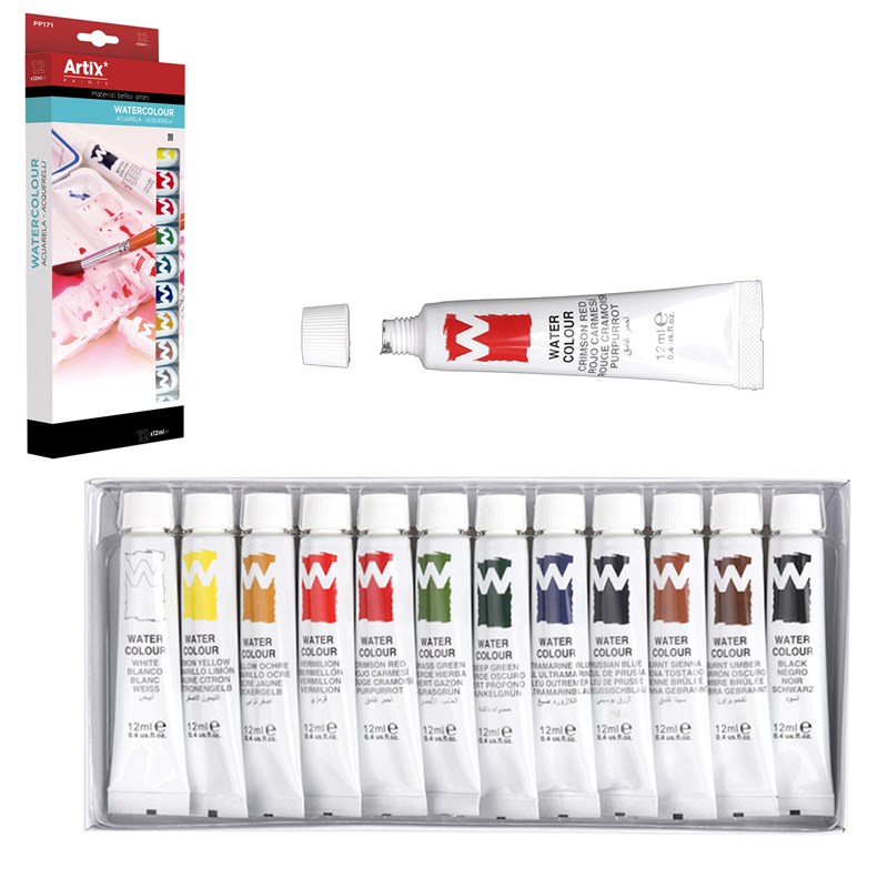 Peinture aquarelle 12 tubes x 12 ml