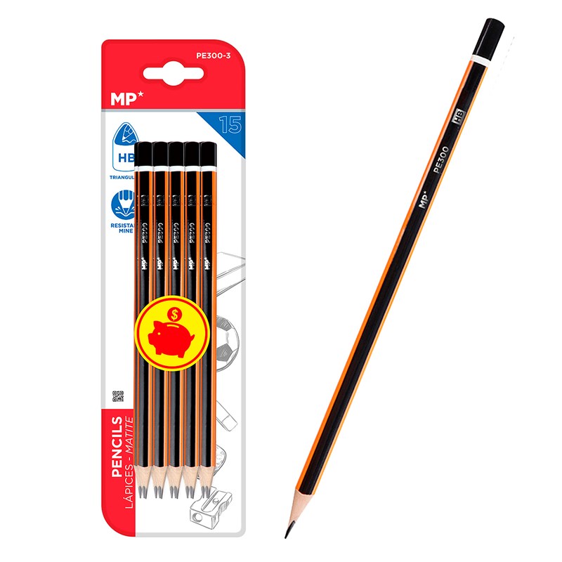 Ensemble de 15 pièces crayons hb