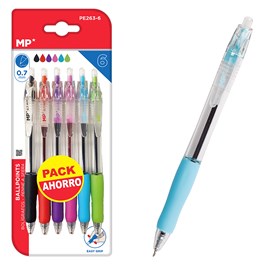 Ensemble stylos texture souple 0,7 mm 6 pcs.