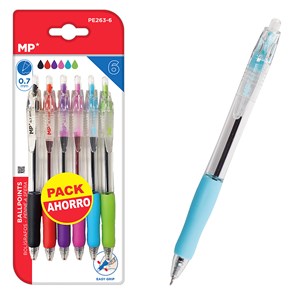 Ensemble stylos texture souple 0,7 mm 6 pcs.