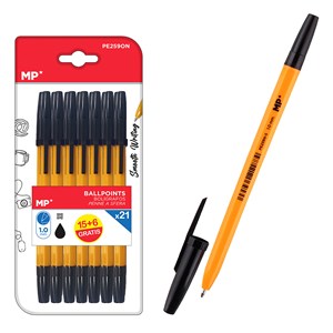 Ensemble de stylos noir soft point 1.0 mm 21 uds.