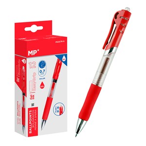 Pack 12 stylos encre rouge pointe 0.7 mm