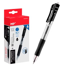 Pack 12 stylos à encre gel pointe 0,7 mm noir