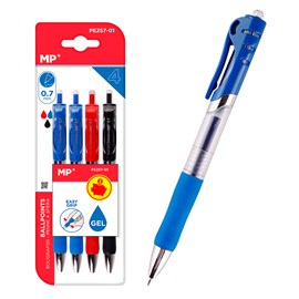 Set stylo encre gél 0.7 mm 4 pcs. Assortiment de couleurs
