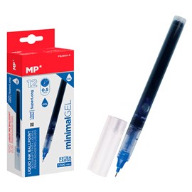 Pack 12 stylos encre noire point aiguille 0.5 mm bleu