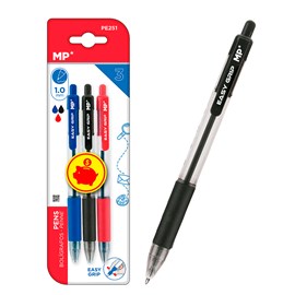 Ensemble de 3 stylos easy grip 1,0 mm
