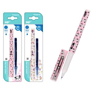 Pack 24 uds. Boligraphe encre liquide pointe avec recharge 0,5 mm.