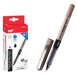 Pack 12 bics en tinte liquide point bille noir