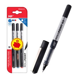 Ensemble de stylos g5 encre liquide point bille 3 uds. Bleu, noir et rouge.