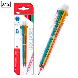 Pack 12 stylos 8 couleurs 07 mm