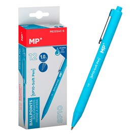 Pack 12 stylos encre noir 1.0 mm bleu clair