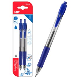 Ensemble de stylos à gel point 0,7 mm 2 unités bleues.