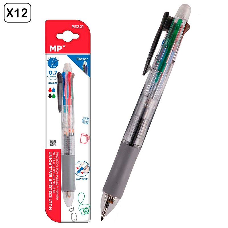12 packs stylo 4 couleurs et porte-mine 0.5 mm