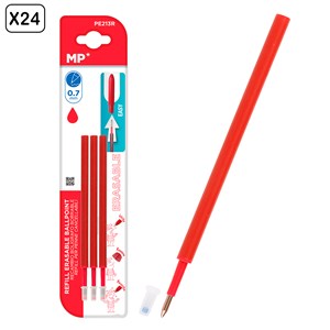 24 packs remplacement pour stylo gommable rouge 3 uds.