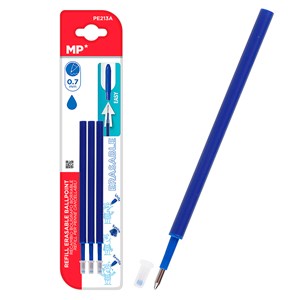 24 emballages de remplacement pour stylo à encre effacable bleu 3 uds.