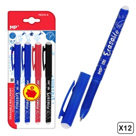 12 packs stylo gommable 4 uds.